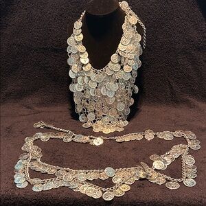 Belly Dancing Belt and Necklace. Set.